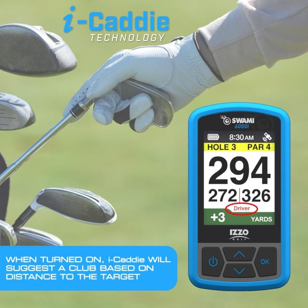 Izzo Swami 6000 Handheld Golf GPS Water-Resistant Color Display with 38,000 Course Maps & Scorekeeper - Image 2